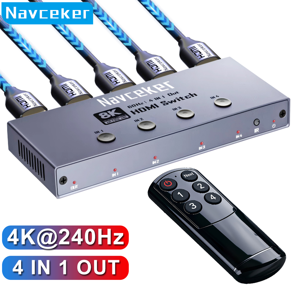 Esports Gaming Bundle - Navceker 8K HDMI 2.1 스위치 4포트