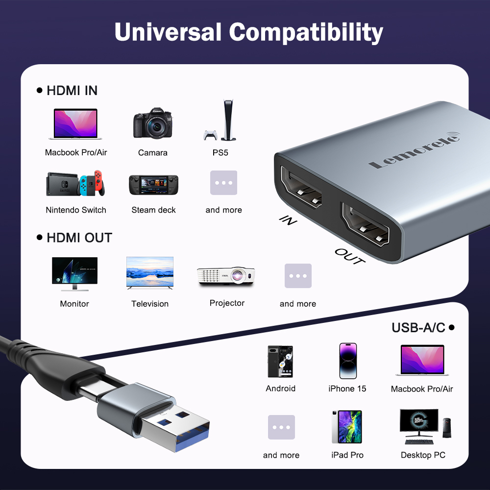 Lemorele 비디오 캡처 카드 HDMI 호환 입력  - Elgato Stream Deck 리뷰 및 가격